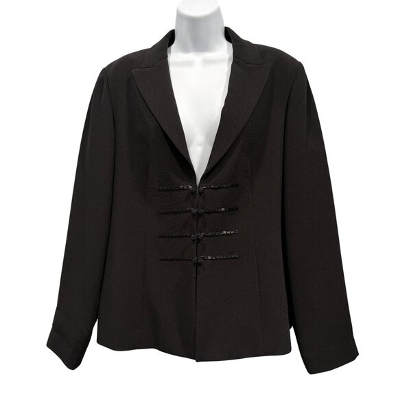 Vintage Due per Due Blazer Military Style Asian Career Event Black Womens 12 - Picture 5 of 13